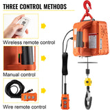 VEVOR 3-in-1 Electric Hoist Winch Portable Crane 1100lbs 25ft w/ Remote Control