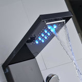 LED Shower Panel Tower Massage System Rain&Waterfall Jets Faucet Stainless Steel