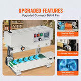 Continuous Bag Band Sealing Machine, White, Food Vacuum Sealer with Digital Temp