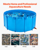VEVOR Canvas Fish Pond, 1320 Gal Capacity Above Ground Fish Pond, Foldable PVC K