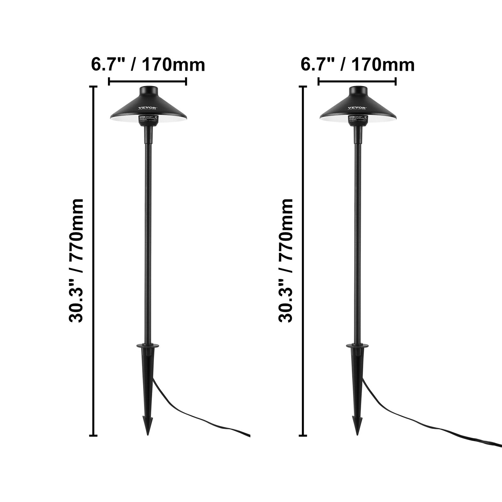 VEVOR 8/12PCS Low Voltage Landscape Path Lights 12-24V Outdoor LED Pathway Light