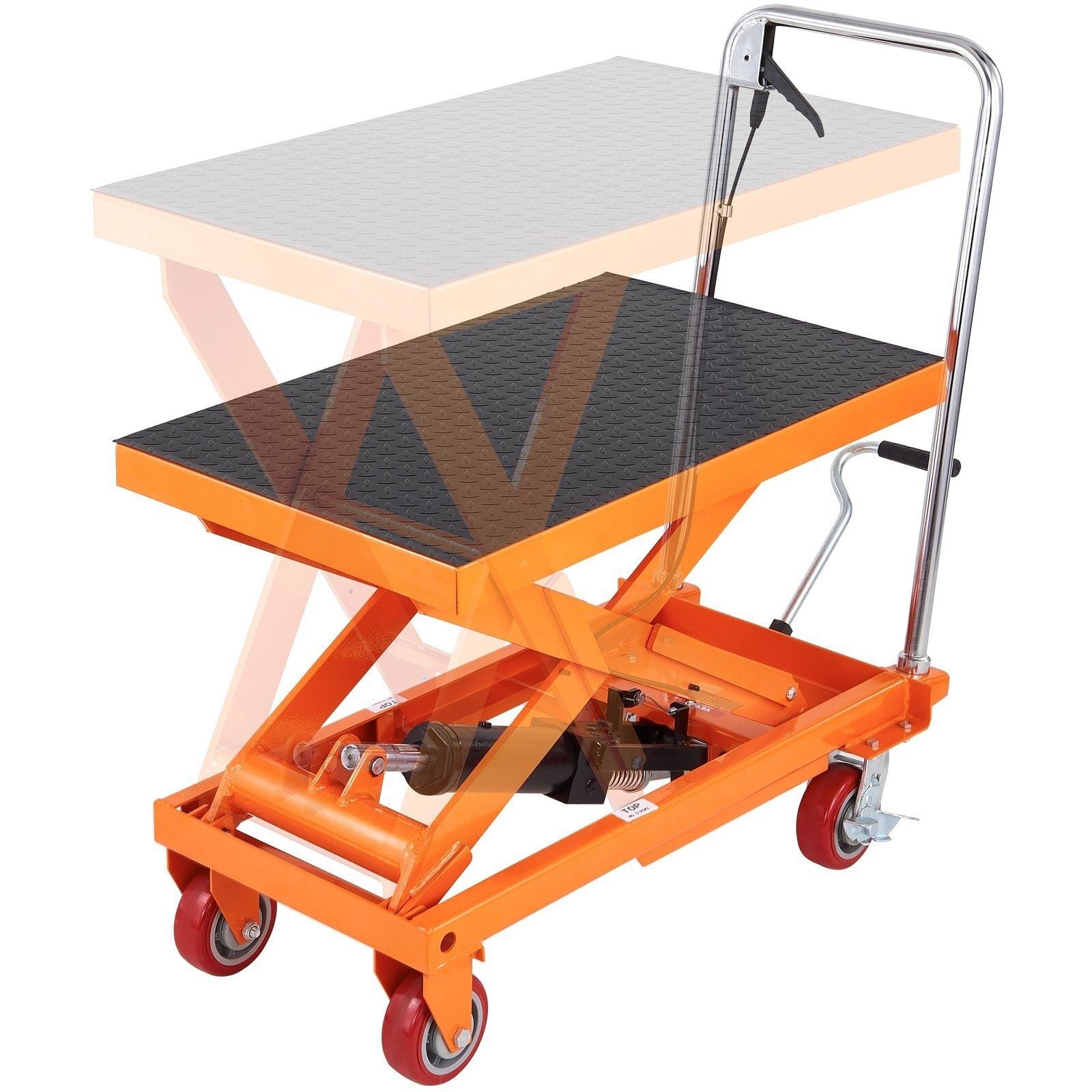 Hydraulic Lift Table Cart, 1100lbs Capacity 35.4" Lifting Height, Manual Single