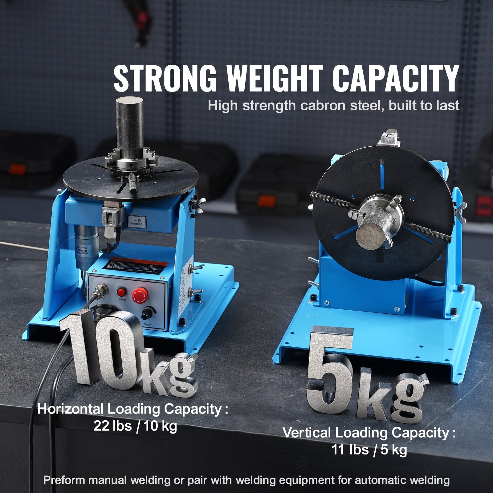 Uimoso 10KG Rotary Welding Positioner 0-90° Positioning Turntable Table 1-12RPM