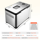 VEVOR 2LB 19-in-1 Bread Maker Automatic Compact Dough Machine Nonstick 3 Colors