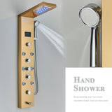 LED Shower Panel Tower Massage System Rain&Waterfall Jets Faucet Stainless Steel