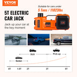 VEVOR 5 Ton 12V Electric Car Floor Jack Hydraulic w/Built-in Tire Inflator Pump