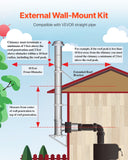 VEVOR External Chimney Kit 6 Inch with Rain Cap Adjustable Bracket Roof Mount