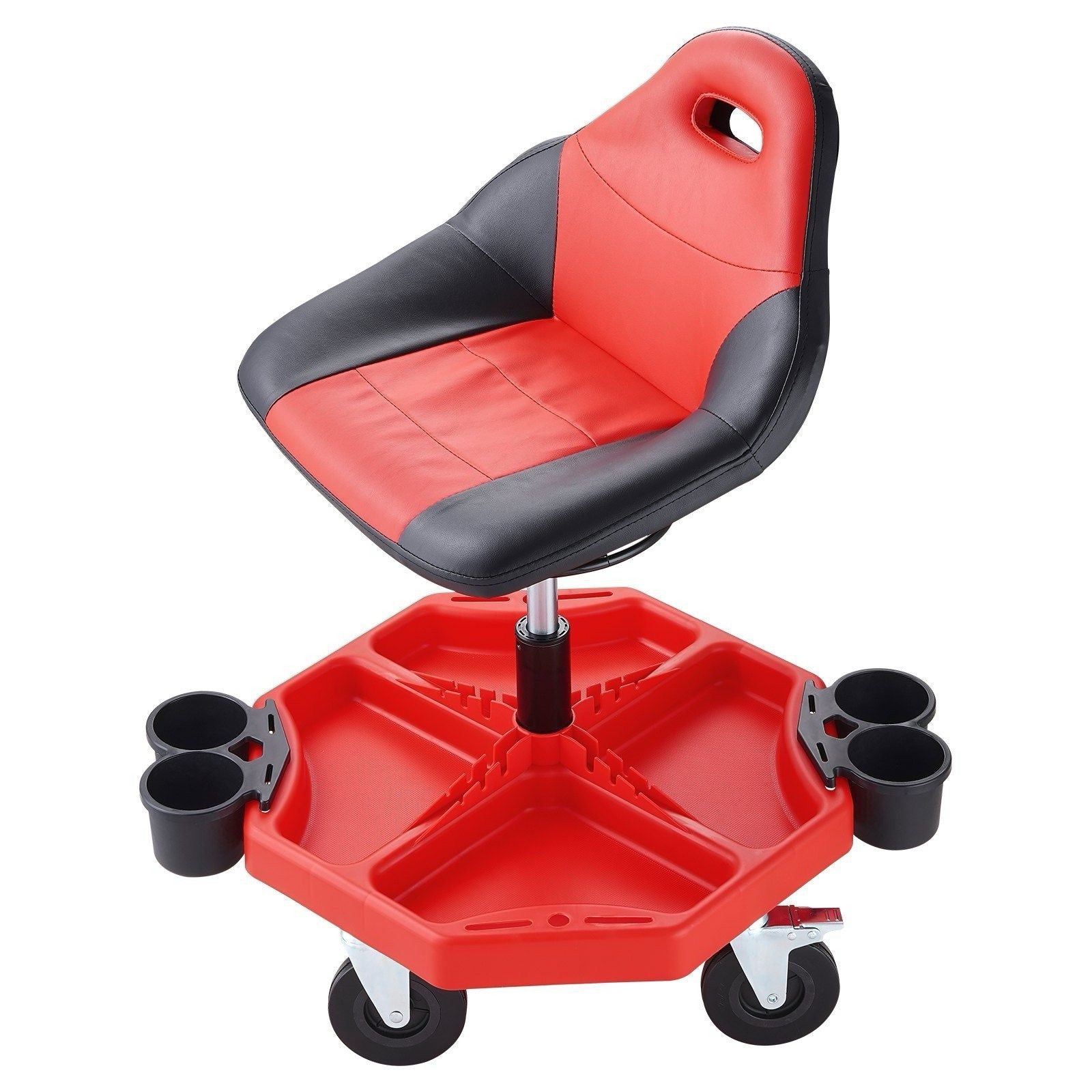 Rolling Garage Stool 300LBS Adjustable Mechanic Work Shop Seat w/Casters