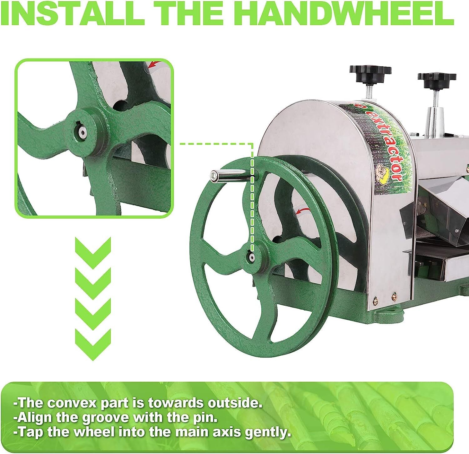 Manual Sugar Cane Press Juicer Juice Machine Commercial Extractor Mill 50KG/H