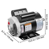 VEVOR 5HP Air Compressor Motor 3450 RPM Single Phase Electric Motor 7/8 in.