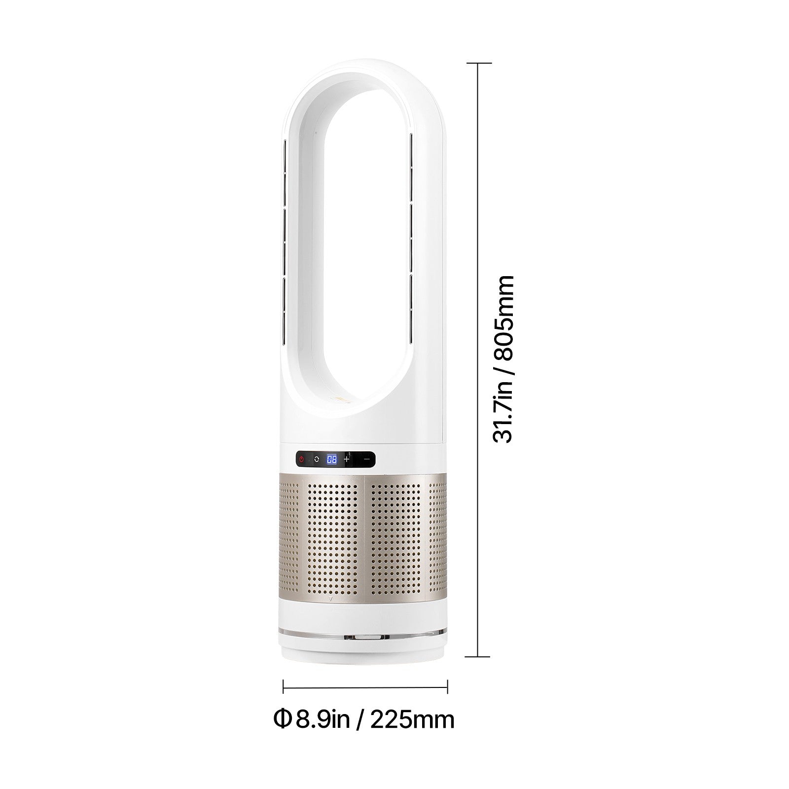 Uimoso 34" Bladeless Tower Fan Oscillating Heat Cooling HEPA Air Purifier Remote