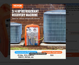VEVOR Portable 3/4 HP Refrigerant Recovery Machine for Vapor Liquid Refrigerant