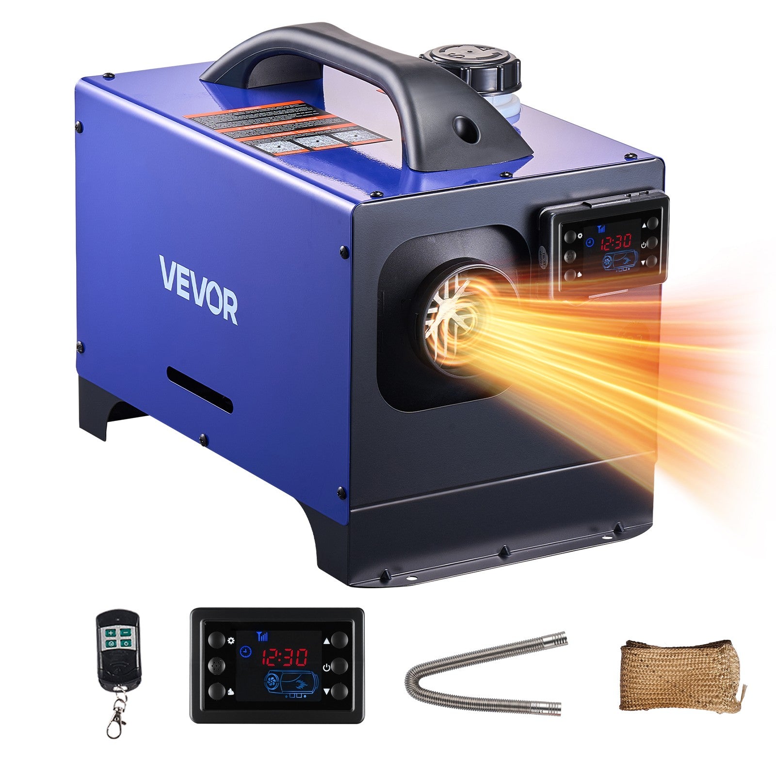 VEVOR Diesel Heater Portable Diesel Air Heater 8KW DC 12V/24V 1.3 Gal Fuel Tank