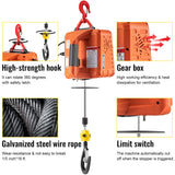 VEVOR 3-in-1 Electric Hoist Winch Portable Crane 1100lbs 25ft w/ Remote Control