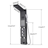 LED Shower Panel Tower Massage System Rain&Waterfall Jets Faucet Stainless Steel