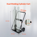 VEVOR Welding Cylinder Cart Oxygen Acetylene Tank Cart with 10" Solid Wheels