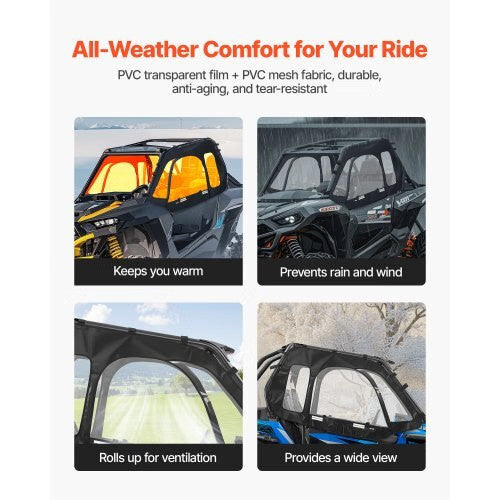 VEVOR Cab Enclosure Upper Doors, Compatible with Polaris RZR XP 1000/XP Turbo 20