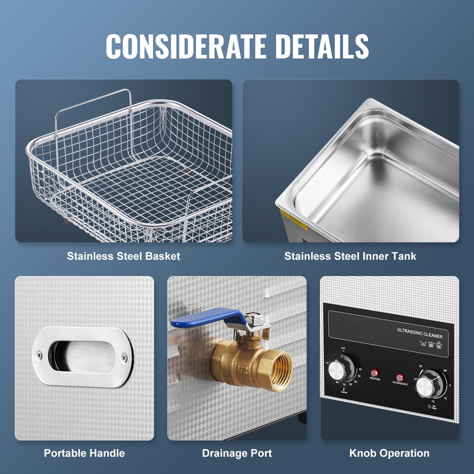 15L Ultrasonic Cleaner with Heater Timer & Basket Digital Sonic Heating Machine