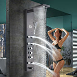 LED Shower Panel Tower Massage System Rain&Waterfall Jets Faucet Stainless Steel