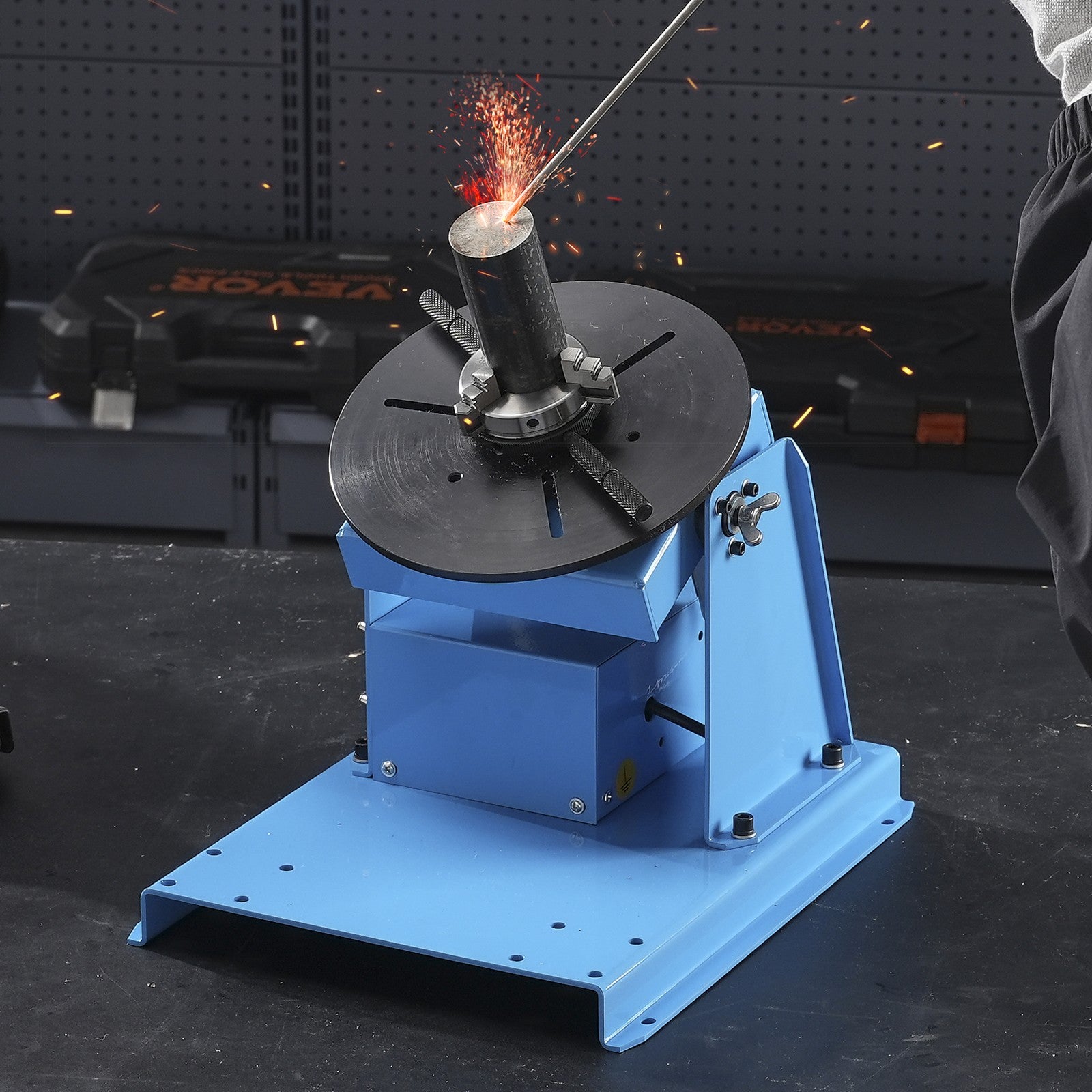 Uimoso 10KG Rotary Welding Positioner 0-90° Positioning Turntable Table 1-12RPM