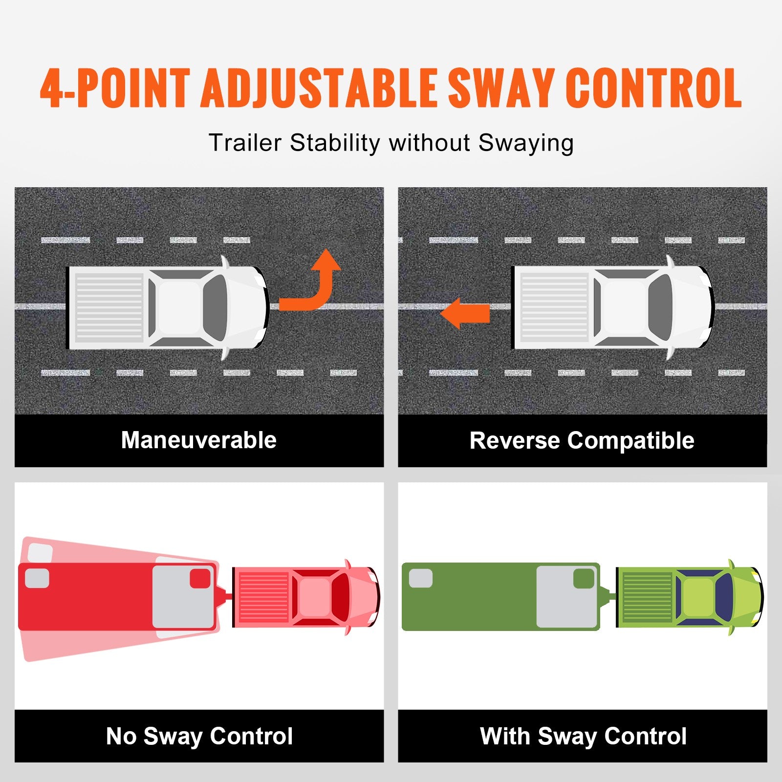1,500lb Weight Distribution Hitch with 2-5/16 in Ball and 2-In Shank