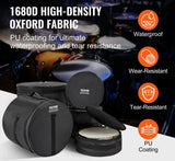VEVOR 5-Piece Drum Bag Set Padded Drum Cases 1680D Oxford Fabric Foldable