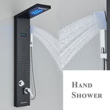 LED Shower Panel Tower Massage System Rain&Waterfall Jets Faucet Stainless Steel
