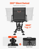 VEVOR Hunting Chair 360° Swivel Silent Folding Blind Chair Adjustable Legs