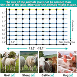 Portable Electric Netting Fence Kit Goats Fencing 35"H x 164'L with Posts Spikes