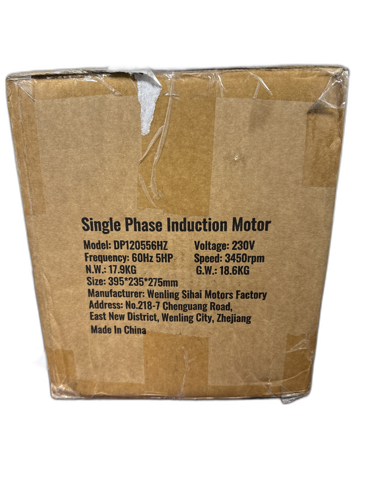 VEVOR 5HP Air Compressor Motor 3450 RPM Single Phase Electric Motor 7/8 in.