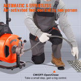 Drain Cleaner Machine Electric Drain Auger 100 FT x 1/2 In Auto Feed