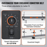 VEVOR Belt Conveyor PVC Stainless Steel Belt Conveyor 47"x7.8" Double Guardrail