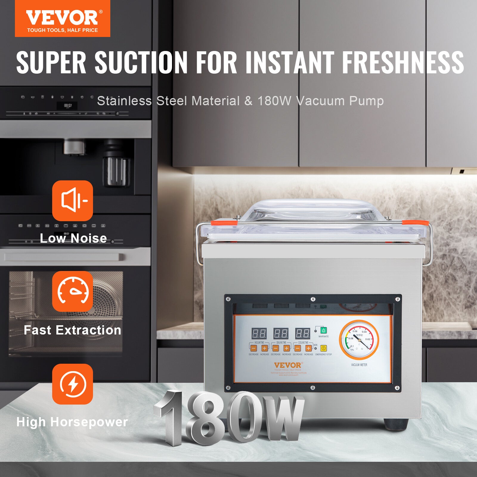 VEVOR Chamber Vacuum Sealer DZ-260C Commercial Sealing Packing Machine 320W