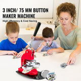 Button Maker Machine Badge Pin Machine 3" 75MM 500 Free Parts Press Kit