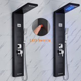 LED Shower Panel Tower Massage System Rain&Waterfall Jets Faucet Stainless Steel