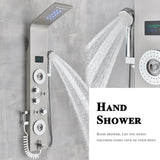 LED Shower Panel Tower Massage System Rain&Waterfall Jets Faucet Stainless Steel
