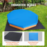 Uimoso Wooden Sandbox with Cover Octagonal Sand Box Sand Pit Outdoor Ages 3-12