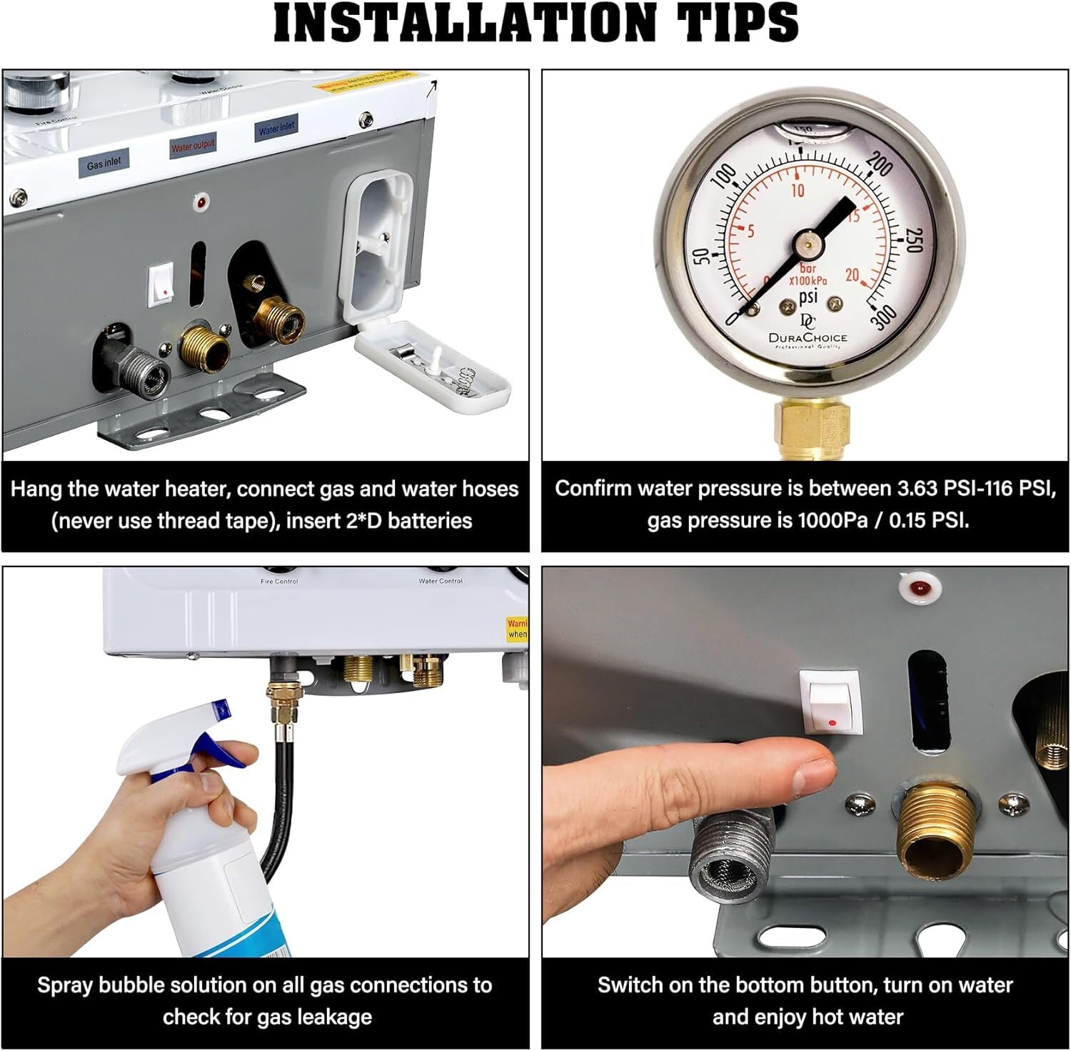 18L 5GPM Natural /Propane Gas Hot Water Heater Tankless On-Demand Instant Boiler