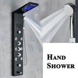 LED Shower Panel Tower Massage System Rain&Waterfall Jets Faucet Stainless Steel