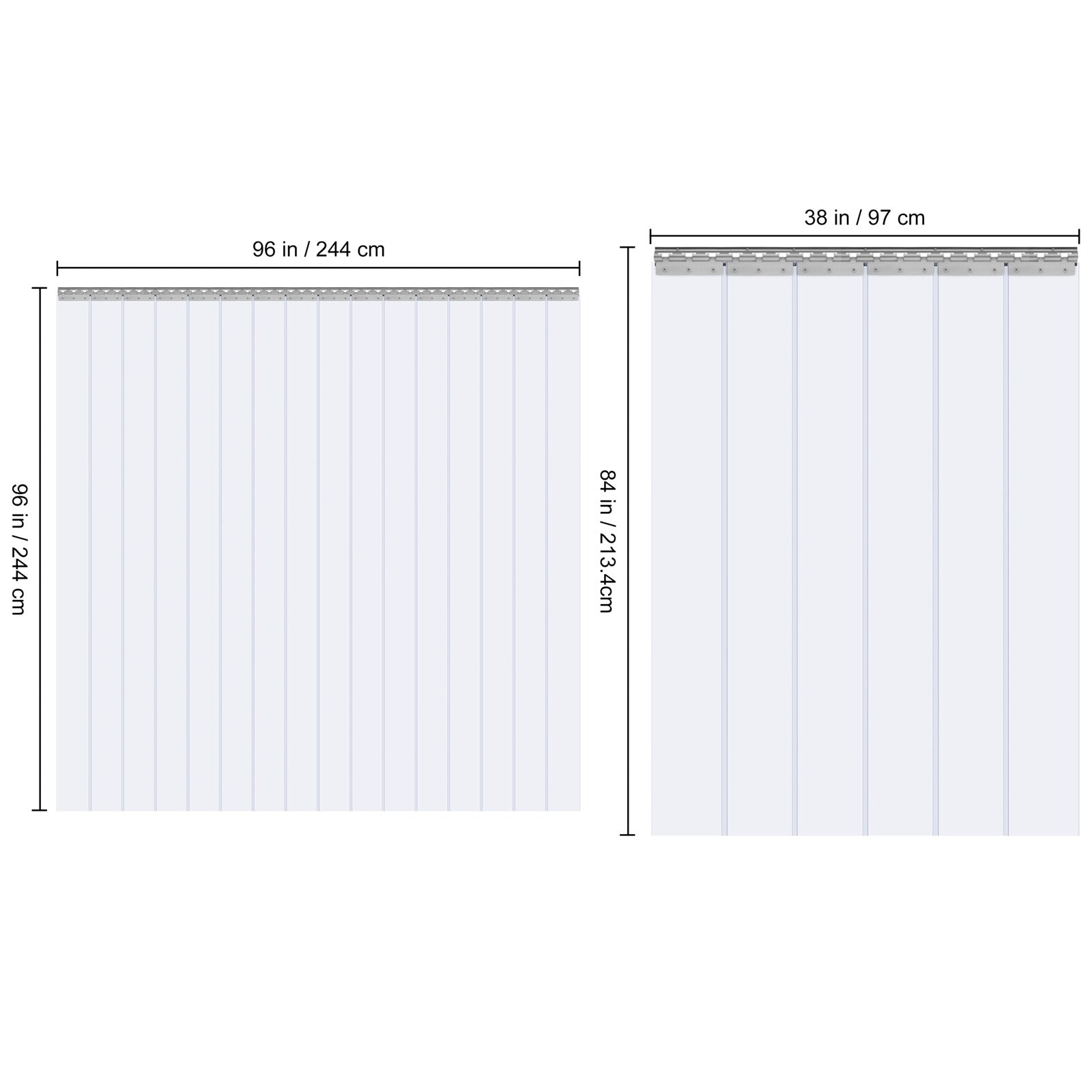 VEVOR Strip Curtain PVC Door Curtain 38" x 84"-96" x 96" Cooler Freezer Plastic