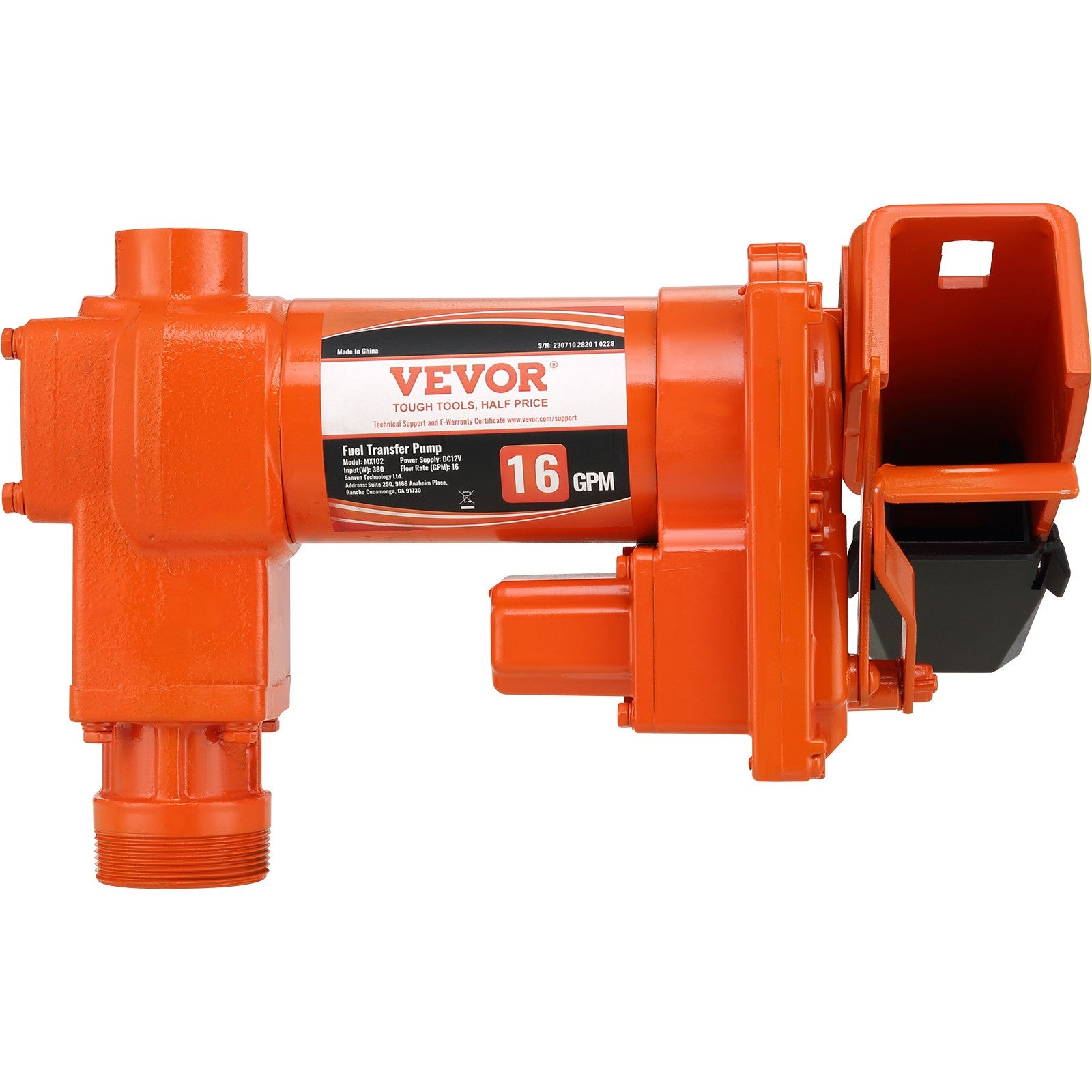 Fuel Transfer Pump Gasoline Pump 16GPM 12V with Hose & Nozzle for Diesel