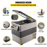 55L Portable Travel Car Refrigerator Freezer Truck Mini Fridge Camping 12V 24V