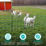 Portable Electric Netting Fence Kit Goats Fencing 35"H x 164'L with Posts Spikes