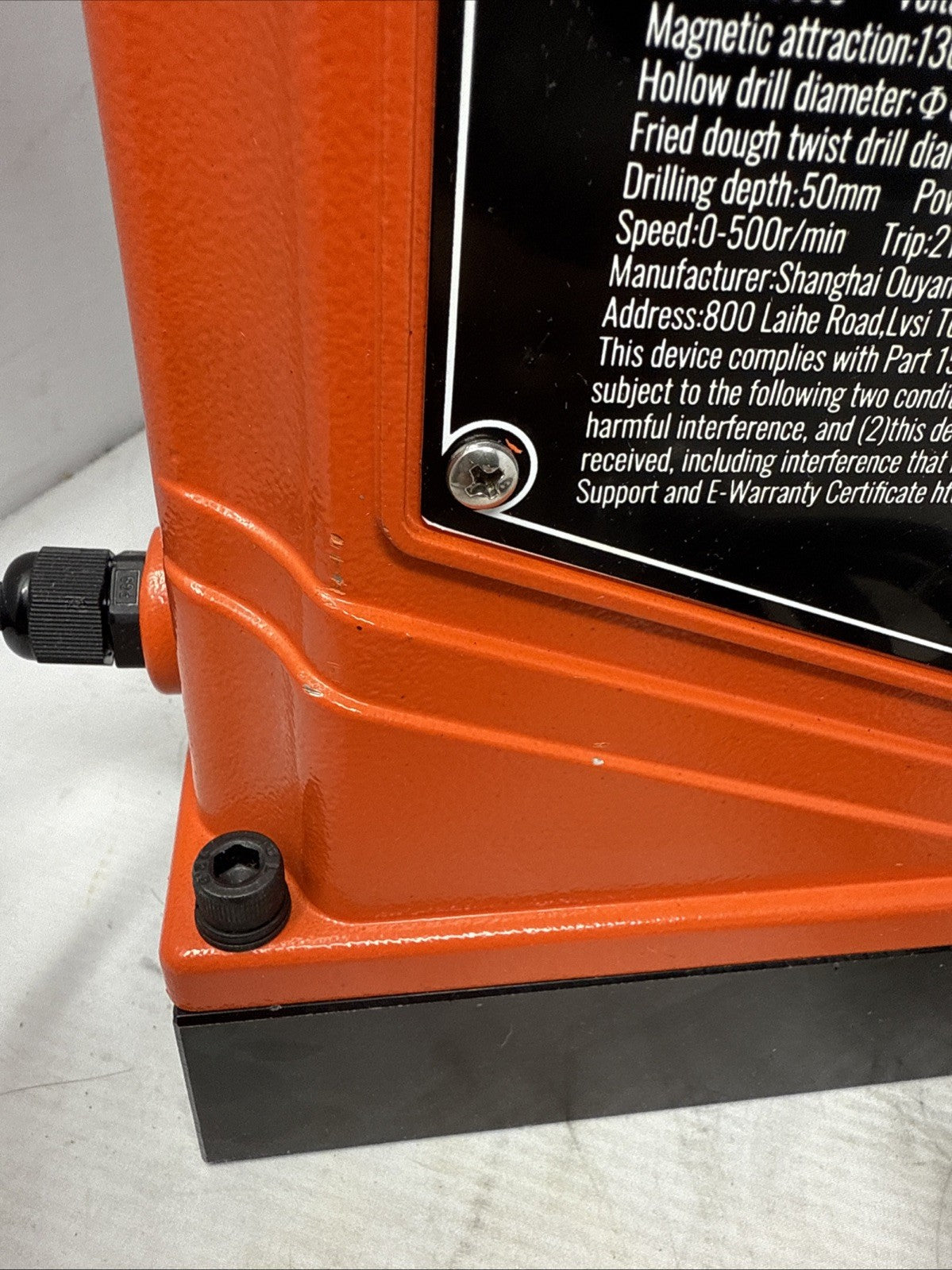 Magnetic Drill 1550W 2922 lbf Mag Drill Press 2 in Boring Diameter 0-500 RPM