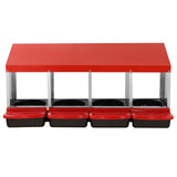 VEVOR 4-Compartment Chicken Nest Box Metal Box with Inclined Nesting Boxes
