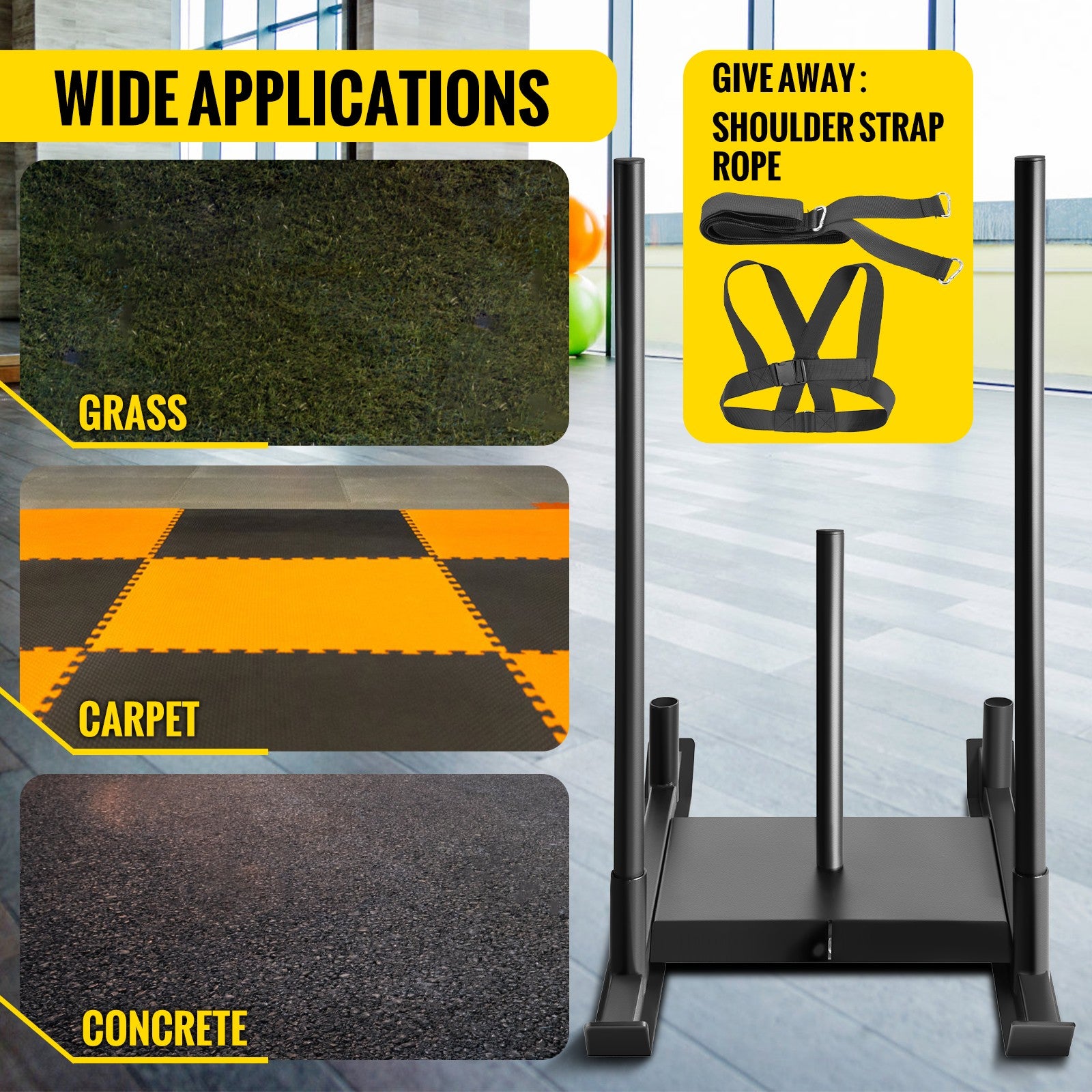 Weight Sled System Push Pull Drag Power Speed Athlete Strength Workout