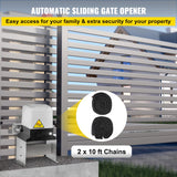1400Lbs Automatic Sliding Gate Opener Electric Door Operator w/ 2 Remotes