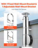 VEVOR External Chimney Kit 6 Inch with Rain Cap Adjustable Bracket Roof Mount