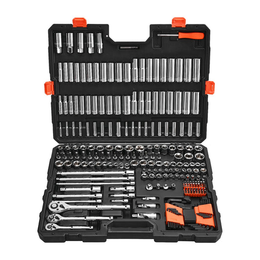 VEVOR Socket Set Socket Tool Set 225 Pieces 3/8 & 1/4 & 1/2 in Drive Auto Repair