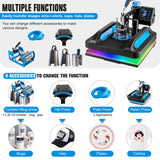 8IN1 Heat Press Machine 15"x15" Transfer Sublimation T-Shirt Mug Plate Hat
